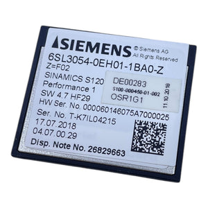 Siemens 6SL3054-0EH01-1BA0-Z SINAMICS S120 CompactFlash Card for industrial use