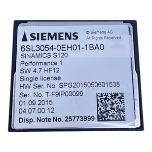 Siemens 6SL3054-0EH01-1BA0 SINAMICS S120 CompactFlash Card for industrial use