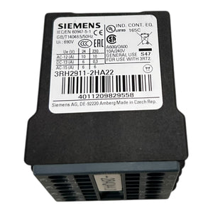 Siemens Hilfsschalter frontseitig 3RH2911-2HA22 für industriellen Einsatz Relais