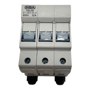 SIBA Sicherungshalter 3-polig 10x38mm 51 063 05.3 für industriellen Einsatz