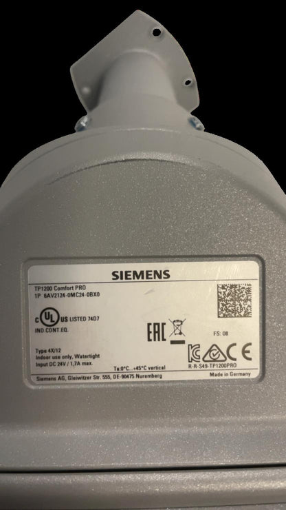 Siemens SIMATIC HMI TP1200 Comfort PRO für Tragarm 6AV2124-0MC24-0BX0 Panel HMI