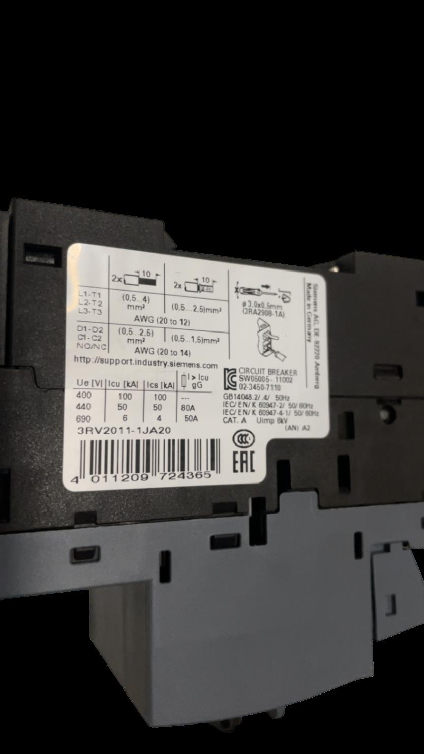 Siemens Motorschutzschalter für industriellen Einsatz Schalter 3RV2011-1JA20
