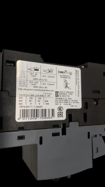 Siemens Motorschutzschalter für industriellen Einsatz Schalter 3RV2011-1JA20
