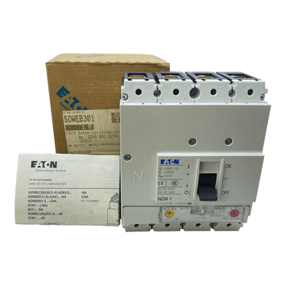 Eaton NZMB1-4-A125 Circuit Breaker 259080 100-125A 440V AC 3 Pole 