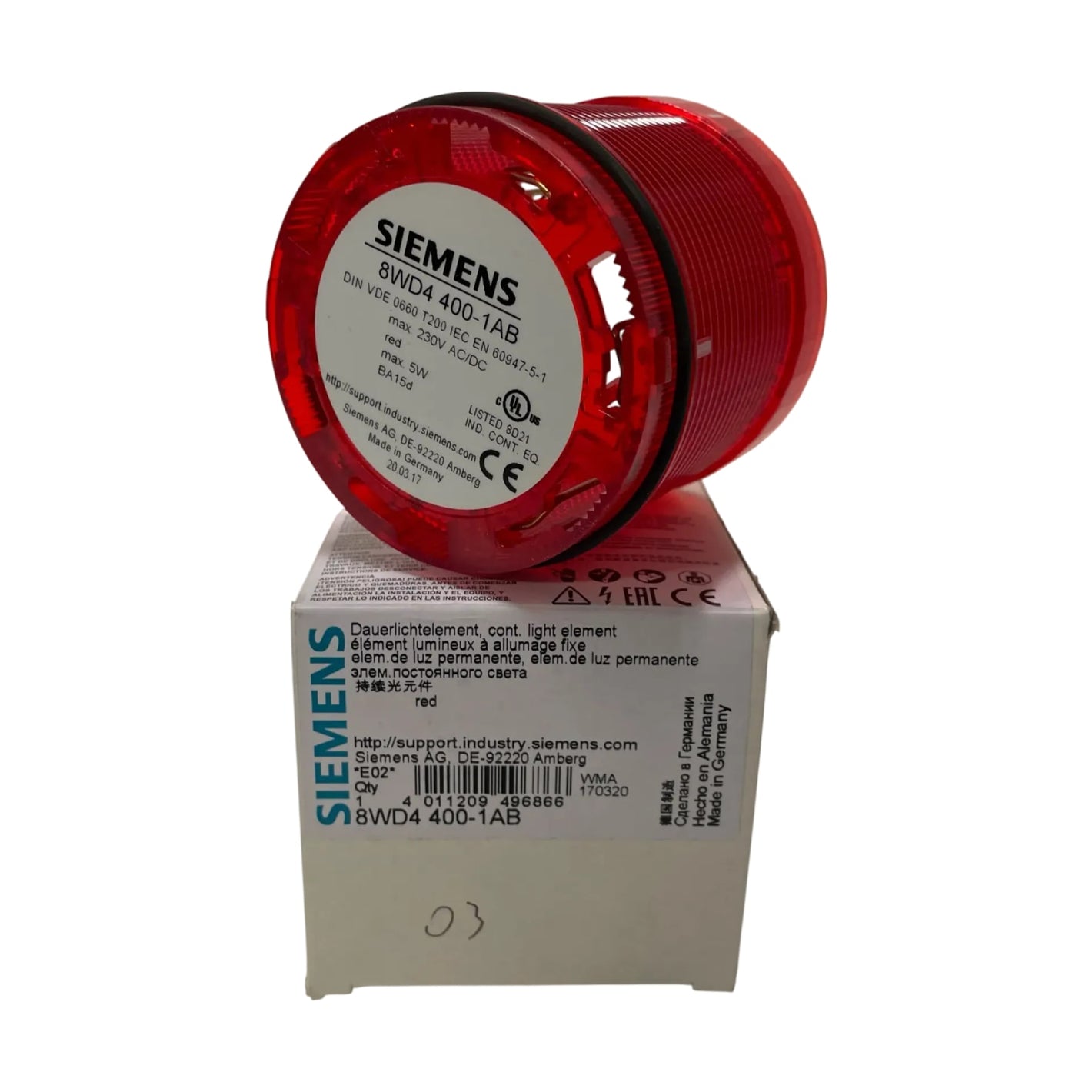 Siemens Dauerlichtelement Rot 8WD4400-1AB Signalleuchte Rot 12-240V