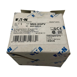 Eaton M22-XGPV Emergency Stop Protective Collar Pushbutton 22.5mm IP66 NEMA 4X Industrial Use