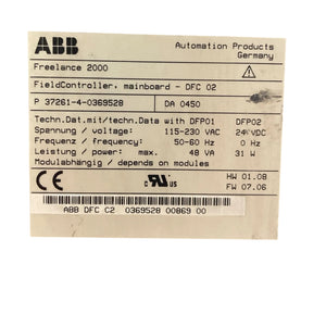 ABB Freelance 2000 FieldController DFC 02 37261-4-0369528 Profibus DPV1 SPS