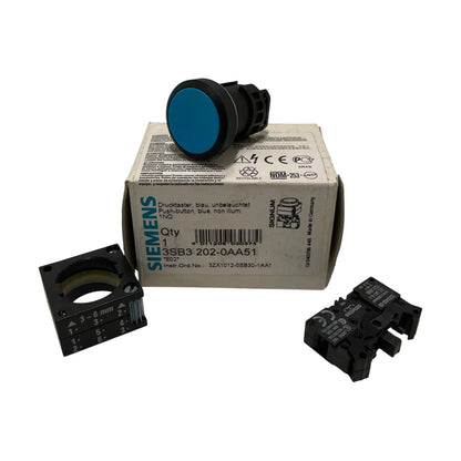 Siemens 3SB3202-0AA51 Drucktaster blau unbeleuchtet 1NO *E02* Industrie Einsatz