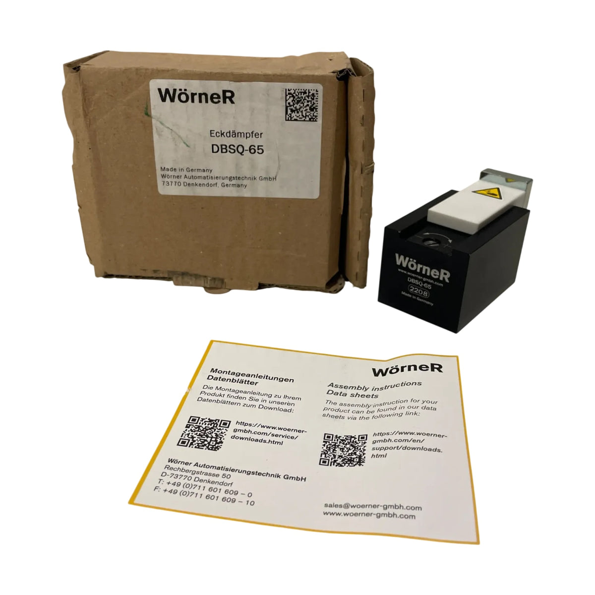 Wörner Eckdämpfer DBSQ-65 2208 Vereinzeler Pneumatik Industrie Einsatz Bauteil
