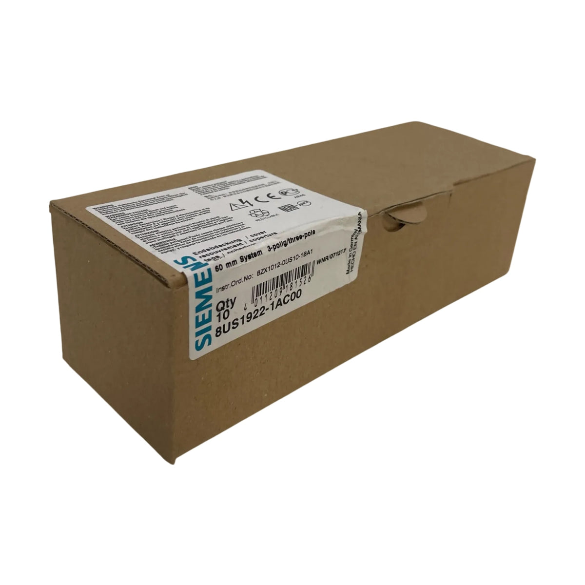 Siemens 8US1922-1AC00 Endabdeckung für 8US 20mm bis 30mm Halter Industrie