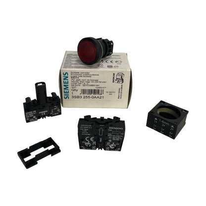 Siemens Leuchtdrucktaster 3SB3255-0AA21 22mm Kunststoff-Kompletteinheit Taster