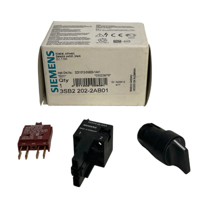 Siemens Wahlschalter 3SB2202-2AB01 rastend 2 Positionen schwarz Schalter Technik