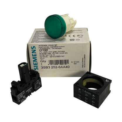 Siemens Leuchtmelder 3SB3252-6AA40 22mm rund Meldeleuchte Signalleuchte Technik