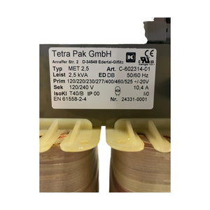 Tetra Pak MET 2,5 C-602314-01 Steuertransformator Transformator Trafo Technik