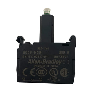 Allen Bradley 800F-N3R LED Modul 24V AC/DC Rot Latch Mount Drucktaster Zubehör