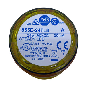 Allen Bradley 855E-24TL8 Stapelleuchte Signalleuchte 24V AC/DC Gelb Dauer-LED