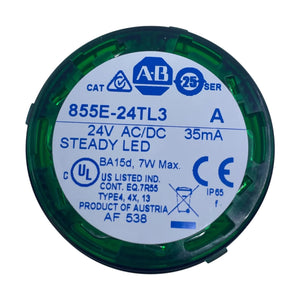 Allen Bradley 855E-24TL3 Signalsäule Stapelleuchte 24V AC/DC Grün Dauer-LED