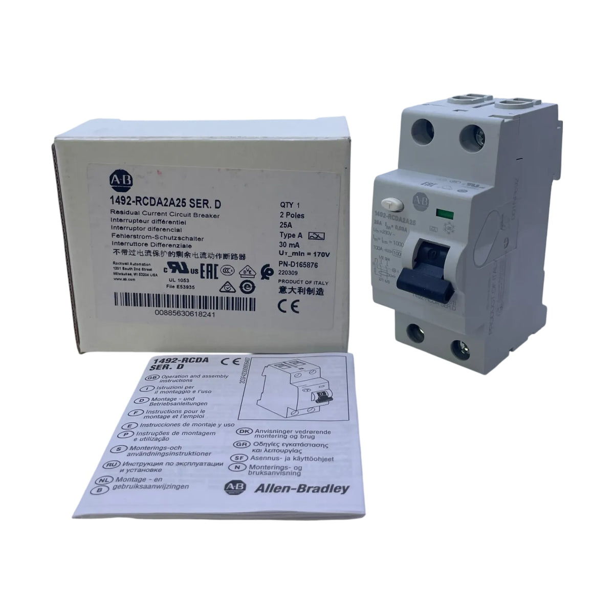 Allen Bradley 1492-RCDA2A25 FI-Schutzschalter 2-polig 30mA 25A Schaltschrank