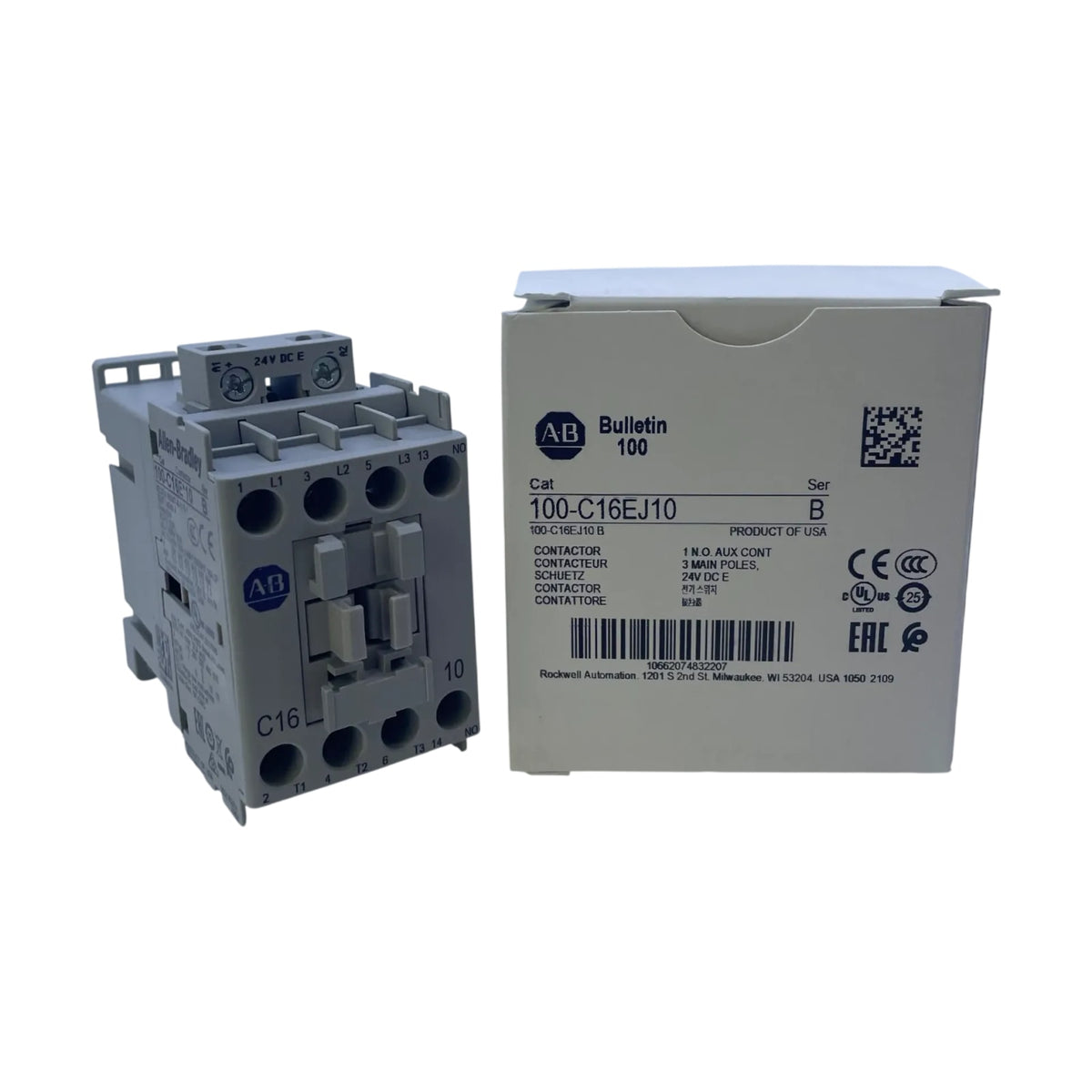 Allen Bradley 100-C16EJ10 IEC Schütz 16A 24V DC Spule 1 Schließer Schaltschrank