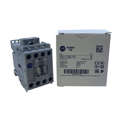 Allen Bradley 100-C16EJ10 IEC Schütz 16A 24V DC Spule 1 Schließer Schaltschrank