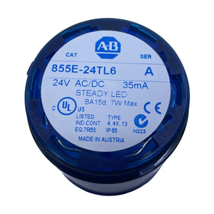 Allen Bradley 855E-24TL6 Stapelleuchte Signalleuchte 24V AC/DC Blau Dauer-LED