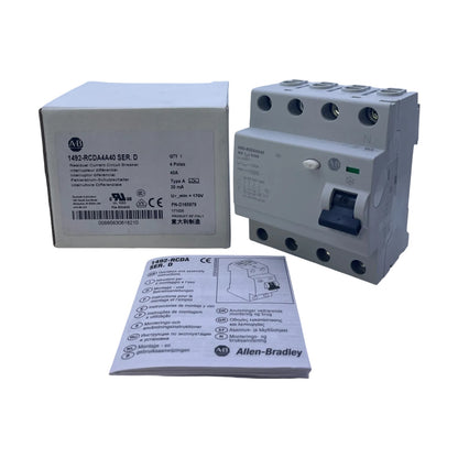 Allen Bradley 1492-RCDA4A40 FI-Schutzschalter 4-polig 30mA 40A Schaltschrank