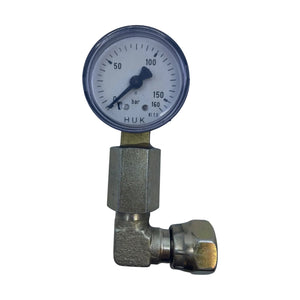 HUK Manometer 0-160 bar Ø 63 mm mit Winkelverschraubung Druckmesser Hydraulik
