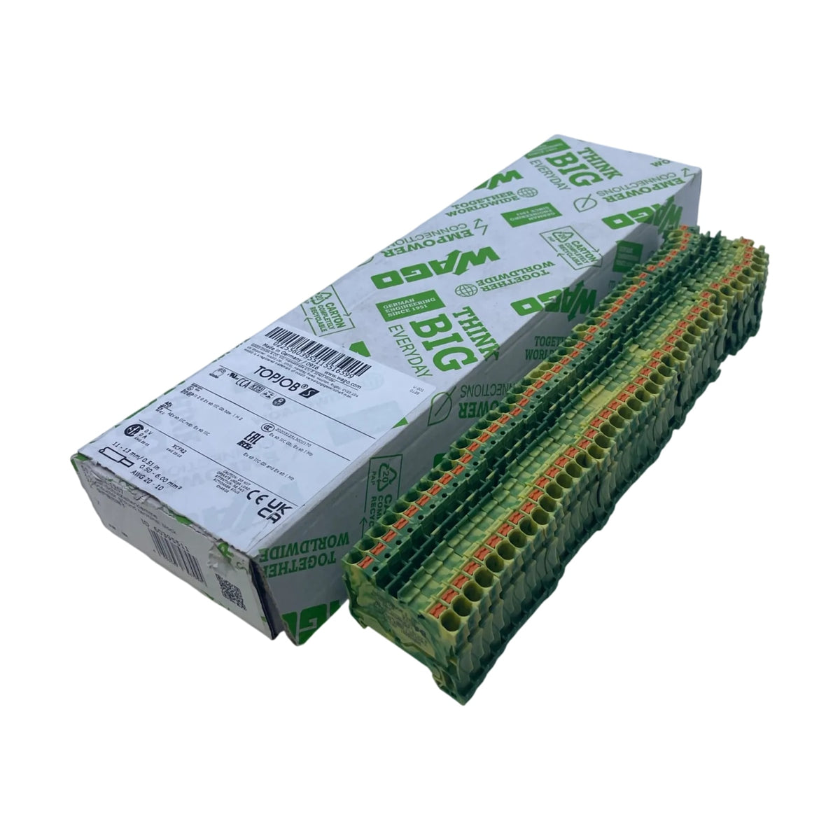 Wago 2204-1207 TOPJOB S Schutzleiterklemme 2-Leiter 4 mm2 gruen-gelb 41 Stueck