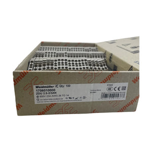 Weidmüller ZDU 2.5-2/3AN 1706010000 Durchgangsklemme 2,5 mm2 Zugfeder 71 Stück
