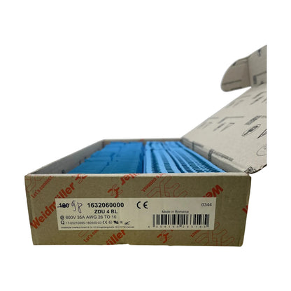 Weidmüller ZDU 4 BL 1632060000 Durchgangsklemme 4 mm2 blau Zugfeder 92 Stück Los