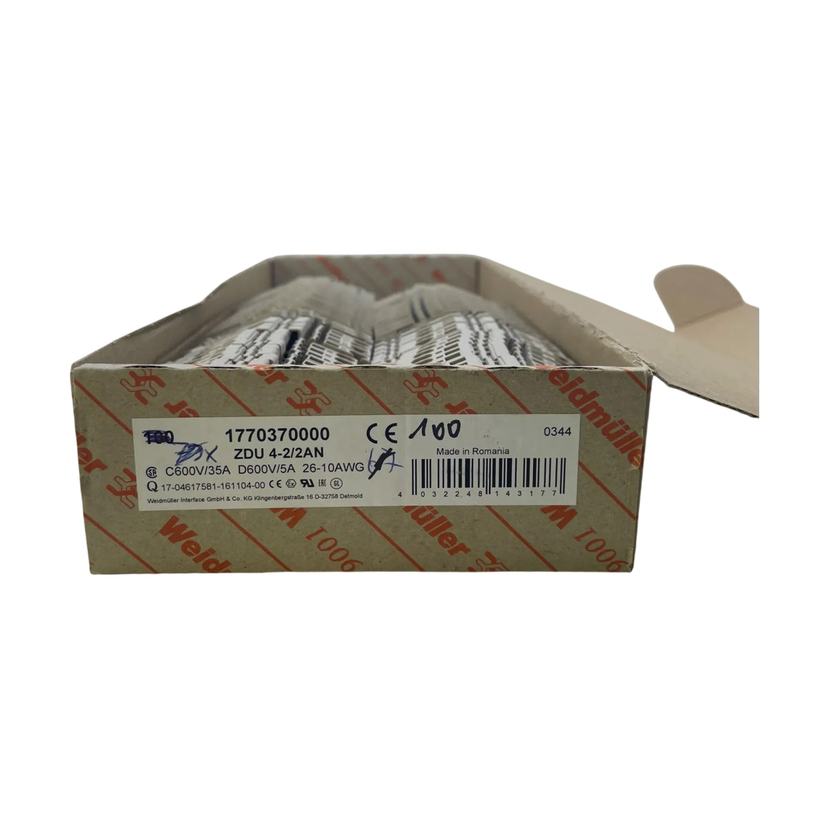 Weidmüller ZDU 4-2/2AN 1770370000 Durchgangsklemme 4 mm2 Zugfeder 80 Stück OVP