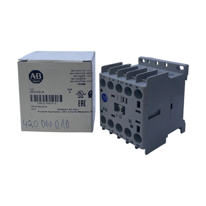 Allen Bradley 100-K12DJ10 Miniaturschuetz 12A 3-polig 24V DC 1S Hilfskontakt OVP