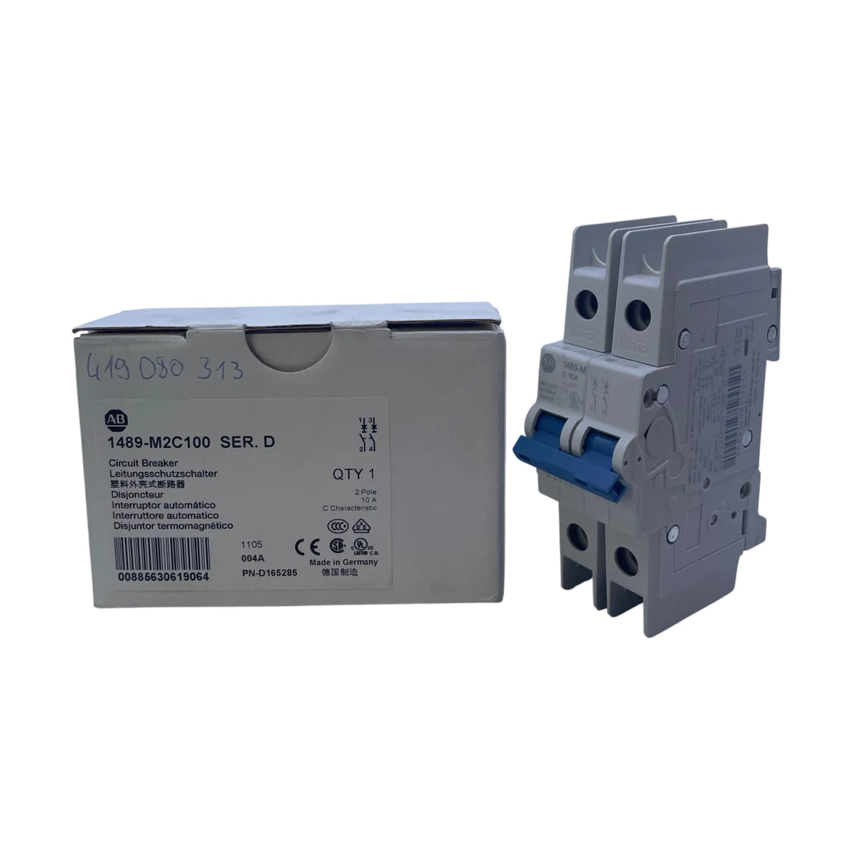 Allen Bradley 1489-M2C100 Leitungsschutzschalter 2-polig C 10A Ser. D Industrie