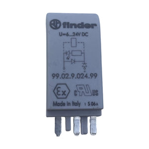 Finder 99.02.9.024.99 Steckmodul LED Freilaufdiode 6-24V DC Sockel Serie 97