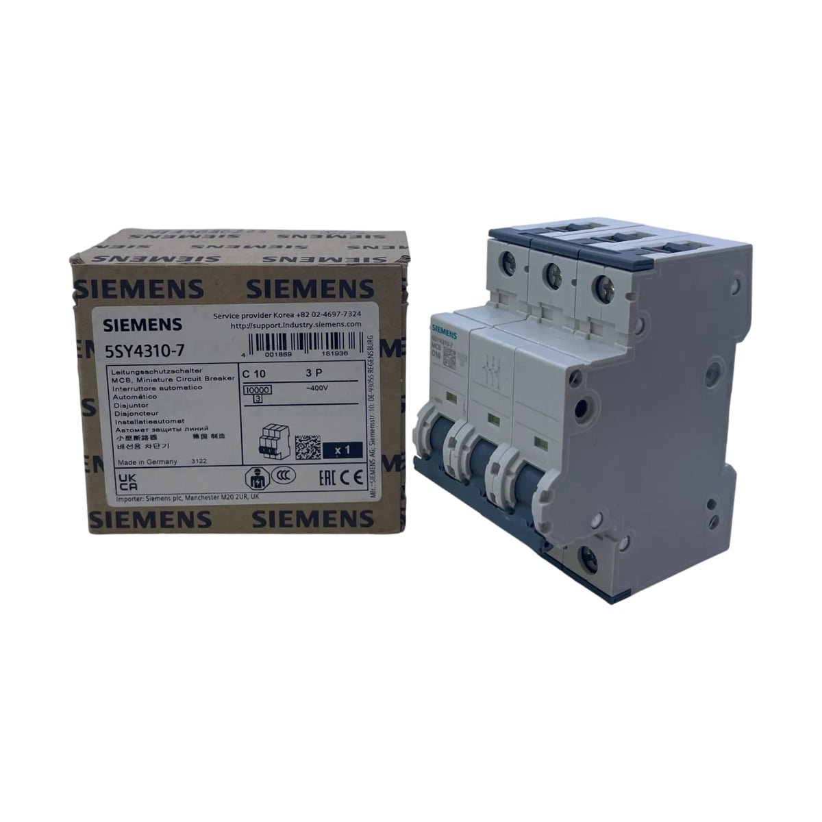 Siemens 5SY4310-7 Leitungsschutzschalter 3-polig C10 400V 10kA Schaltschrank