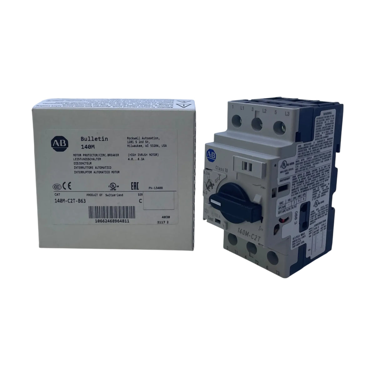 Allen Bradley 140M-C2T-B63 Motorschutzschalter 4-6,3 A 3-polig hochmagnetisch