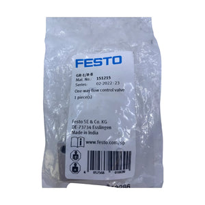 Festo GR-1/8-B 151215 Drossel-Rückschlagventil G1/8 einstellbar Pneumatik Ventil