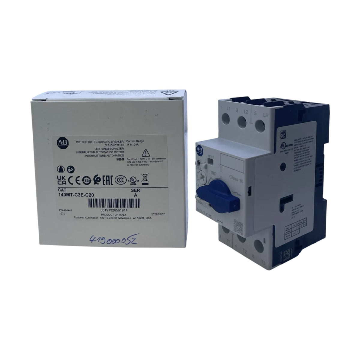 Allen Bradley 140MT-C3E-C20 Motorschutzschalter 14-20 A 3-polig Ser. A Schalter