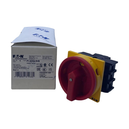 Eaton P1-32/EA/SVB Hauptschalter NOT-AUS 32 A 3-polig Einbau Griff rot-gelb