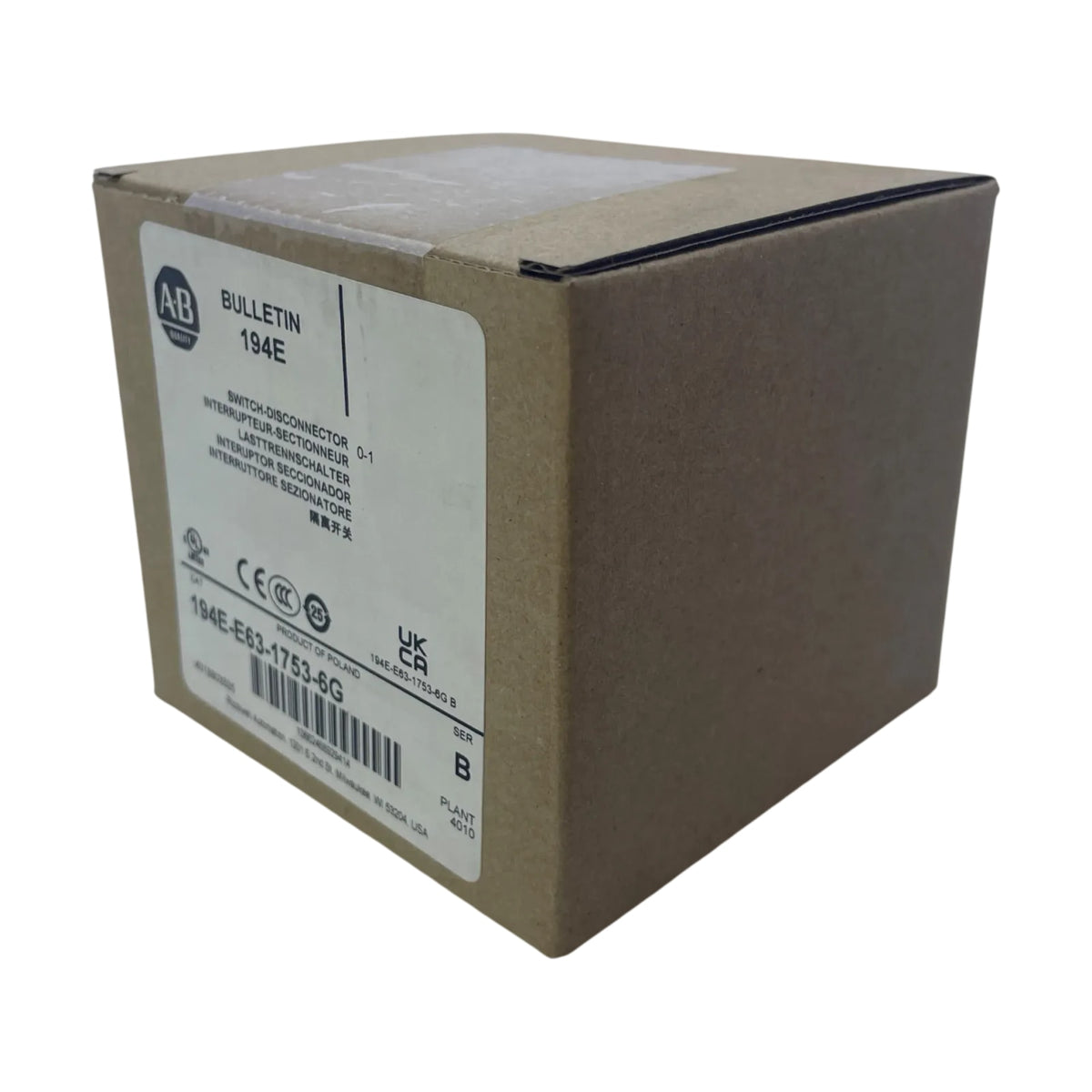 Allen Bradley 194E-E63-1753-6G Lasttrennschalter 63 A 3-polig mit Griff grau
