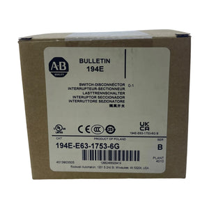 Allen Bradley 194E-E63-1753-6G Lasttrennschalter 63 A 3-polig mit Griff grau