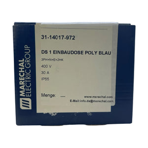 Marechal 31-14017-972 DS1 Einbaudose 3PH+N+E+2HK 30 A 400 V IP55 Poly blau