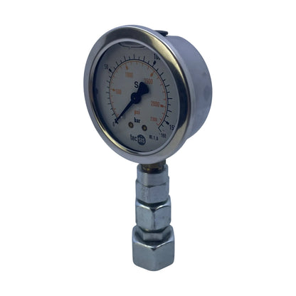 Tecsis Glyzerin-Manometer 0-160 bar 0-2300 psi Kl. 1,6 Ø 63 mm Anschluss unten