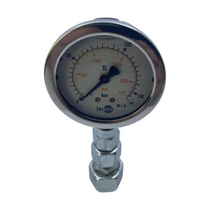 Tecsis Glyzerin-Manometer 0-160 bar 0-2300 psi Kl. 1,6 Ø 63 mm Anschluss unten