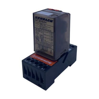 Schrack MT301024 Steckrelais 24 V DC 3 Wechsler 10 A mit Sockel Relais Industrie