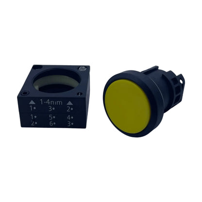 Siemens 3SB3000-0AA31 Drucktaster gelb flach 22 mm rund mit Halter
