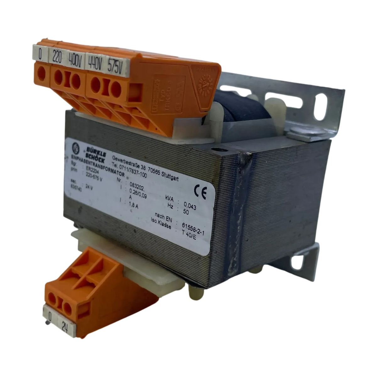 Bürkle+Schöck ER2234 083202 Einphasentransformator 220-575V / 24V 1,8A 43VA