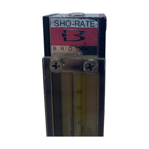 Brooks Sho-Rate 3-65 Durchflussmesser Rotameter Glasrohr Tube 3-65 Nadelventil