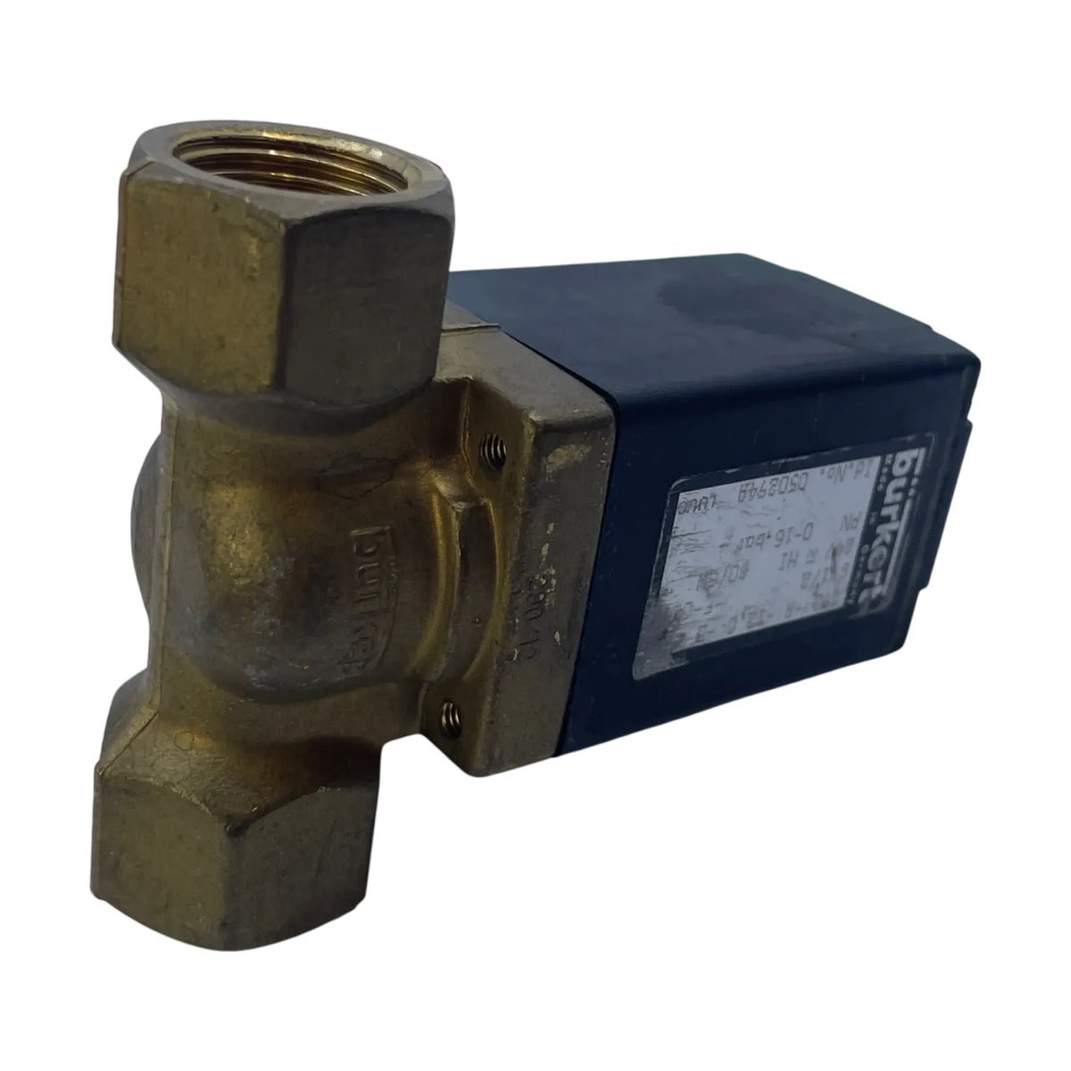 Bürkert 290-A-12,0-B Magnetventil 2/2-Wege Messing G3/8 DN12 24V DC 0-16 bar