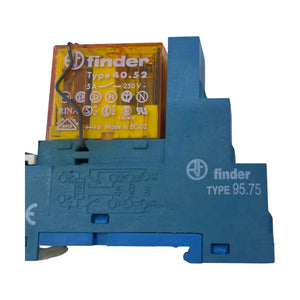 Finder 95.75 Relaissockel mit Relais 40.52 2 Wechsler 8A Hutschiene Fassung